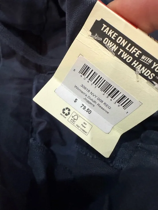 NWT Duluth Reserve Joggers High Rise Women’s Size 8 Blue - Picture 5 of 9